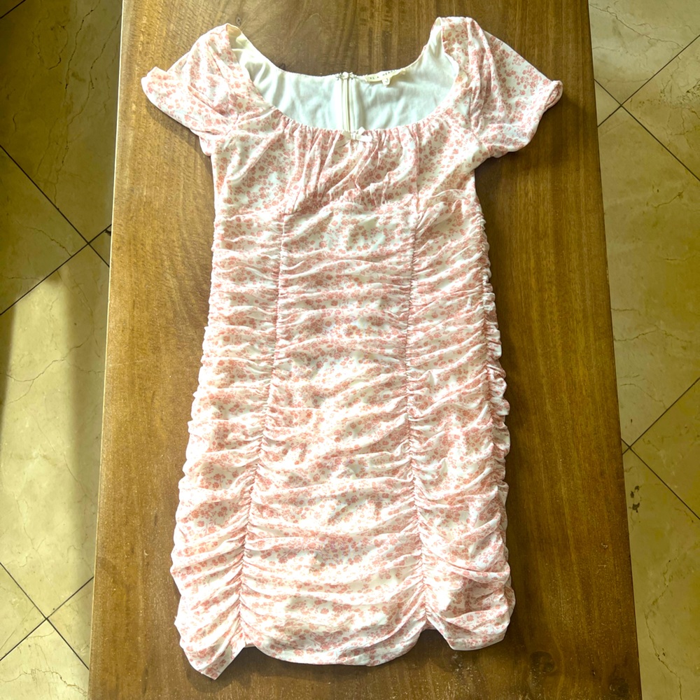 L.A. Hearts Babydoll Ruched Pink Dress